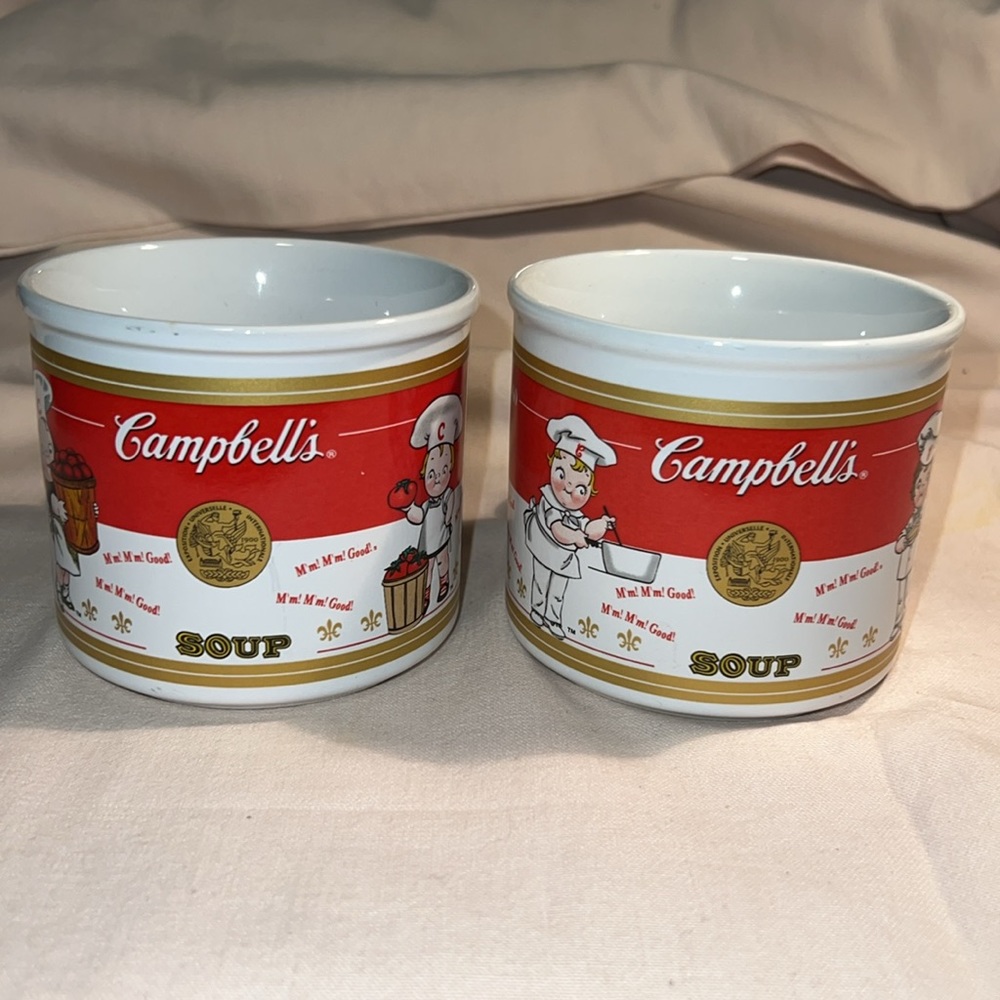 2-Pack! 2001 CAMPBELL'S  Collectible Soup Bowl/Mug by Houston Harvest